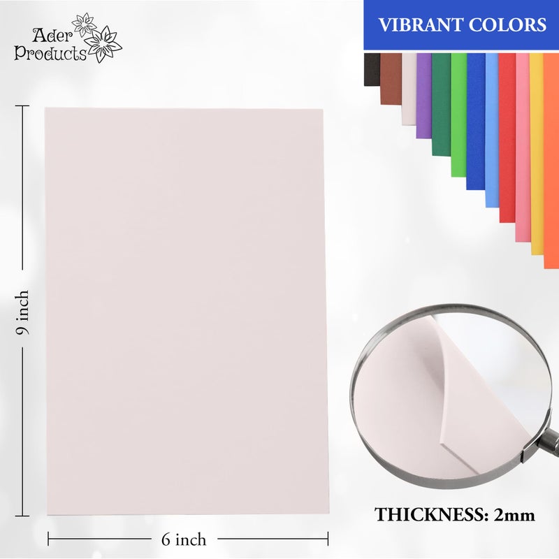 Ader Products White Eva Foam Sheets, 2mm Thick, 6 x 9 Inch, Handicraft Foam Paper for Arts and Crafts, by Ader Products - 12 Sheets - Image 3